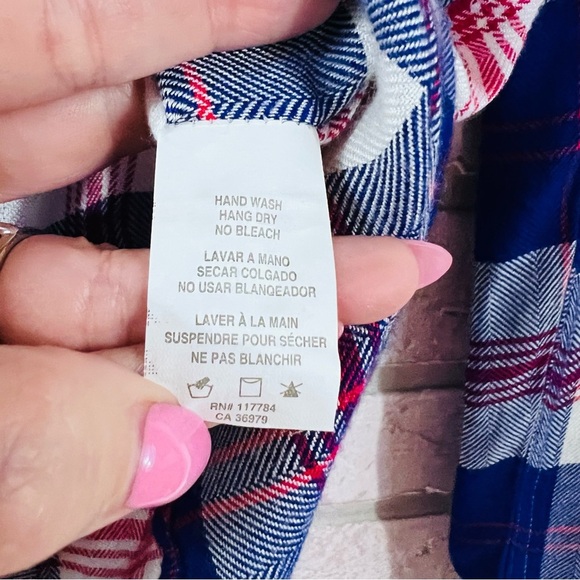 Rails Hunter Blue and Red Plaid Long Sleeve Button-Down Shirt Size XS - Picture 9 of 10